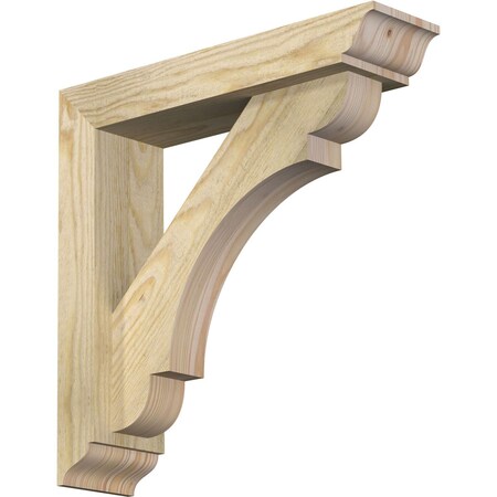 Ekena Millwork Olympic Traditional Rough Sawn Bracket w/ Offset Brace, Douglas Fir, 4"W x 16"D x 16"H BKT0402X16X16OLY01RDF